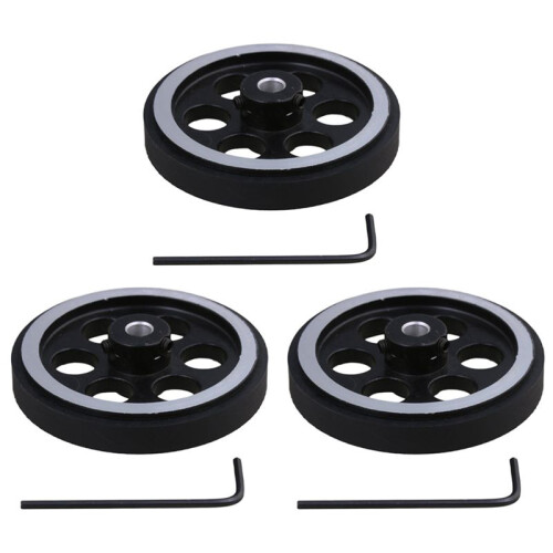 3Pcs 200X6mm Industrial Aluminum Rubber Measuring Rotary Encoder Meter Wheel