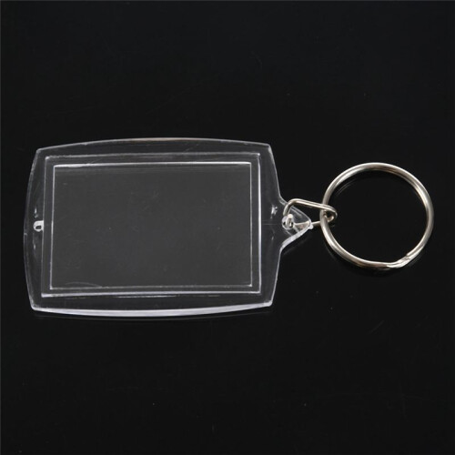 30Pcs Transparent Blank Insert Photo Picture Frame Key Ring Split Keychain 1