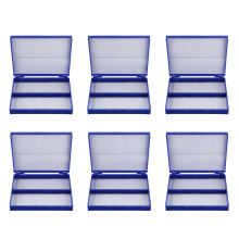 6X Caja De100 Portaobjetos de Microscopio de Azul Real Caja del Rectangulo de Plastico