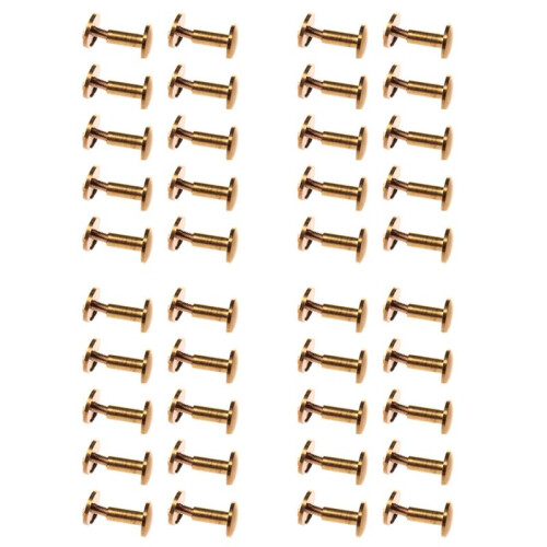40x Arc Solid Brass Button Stud Screw Nail Screw Back Leather Rivet Belt 10mm
