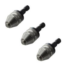 3X Argento + Nero 6 mm Keyless Punta da Trapano Mandrino Presto Modificare Adattatore Converter Esadecimale Stinco