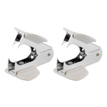 2X Studenten Stahl Kiefer Stil Heftklammerentferner Weiss fuer 24/6 26/6 Heftklammern