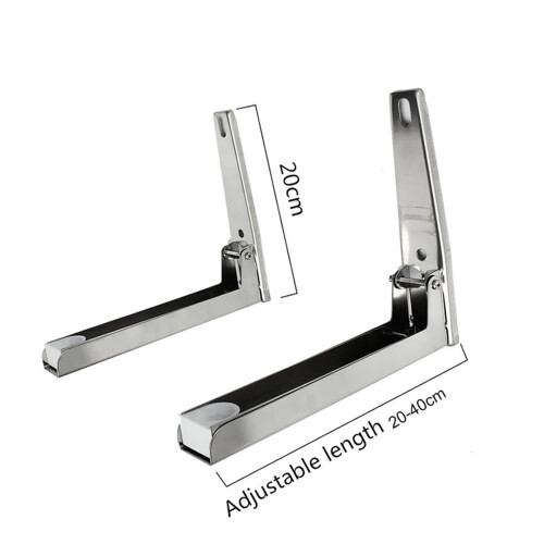 2X Support Frame Steel Foldable Stretch Shelf Rack Microwave Oven Wall Mount Bracket Stainless Silver 2