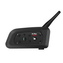 V6 Motorcycle Helmet Headset with 1500M BT Interphone Communicator for 6 Riders Waterproof