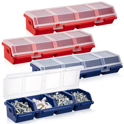 8 Pcs Screw Organizers and Storage Bins with Locks Plastic Hardware Organizer Box with Compartment Bolt Organizer 1