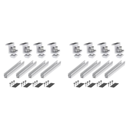 8X Solar Panel Bracket Photovoltaic Panel Rail Solar Panel Mount Fastening Module with Mid for Trapezoidal Roof 30mm