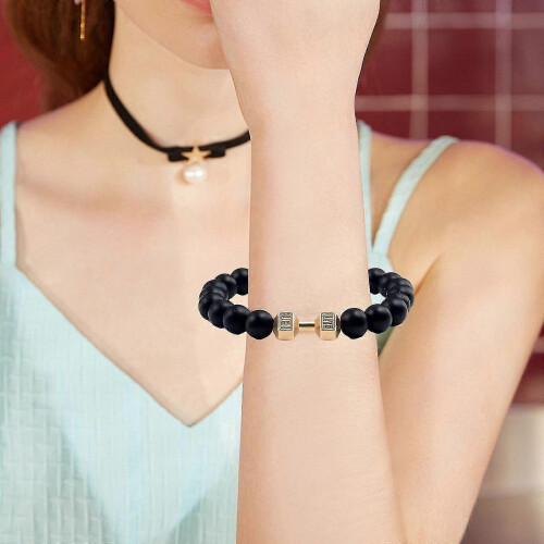 (Black matte, Gold) Dumbbell Bracelet 2