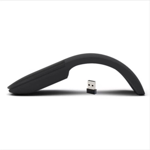 2X Wireless Mouse Foldable Arc Touch Mause Ultra-Thin Mute Office for PC Laptop Black 1