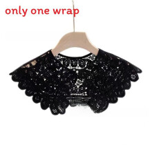 (Black)Accessoire col dentelle au crochet coton fait main rétro vintage pour femme saisons toutes