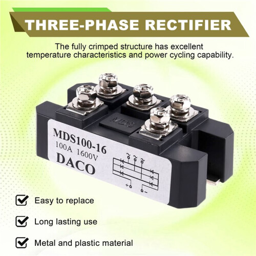 Three-Phase Rectifier Module MDS100-16 MDS100A1600V Three-Phase Bridge Rectifier 1