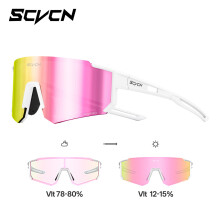 (Style J)Scvcn Color Changing Light Reflecting Windproof Cycling Eyewear For Athletes Outdoor
