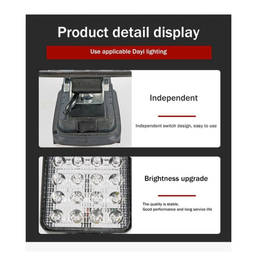 4X Luz de Trabalho LED de 4 Polegadas para Bateria de 18V Luz de LED para Loja Local de LED para Luz de Trabalho 1