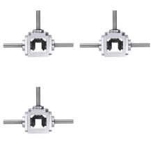 3X Gear-Box 90 Degree Right Angle Bevel-Gearbox 1:1 Reversing Double Output Shaft 1 Module 20 Teeth Bevel Gear