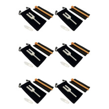 6X Diapason 4096 Hz, Diapason en Cristal pour la Guérison, de Qualité Médicale avec Marteau en Bois et Sac de Rangement Souple