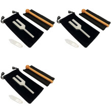 3X 4096 Hz Tuning Fork, Crystal Tuning Fork for Healing, Medical-Grade with Wood Hammer and Soft Storage Bag
