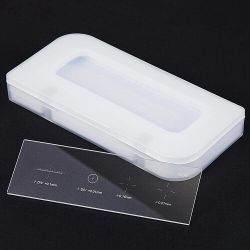 2pcs 0.01mm Microscope Calibration Slide Ruler -Stage Microscope Reticle Calibration Camera Ruler 2