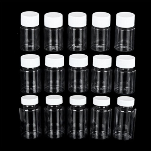 200Pcs Refillable Bottles 15Ml Plastic PET Clear Empty Seal Bottles Container with Screw Cap 1