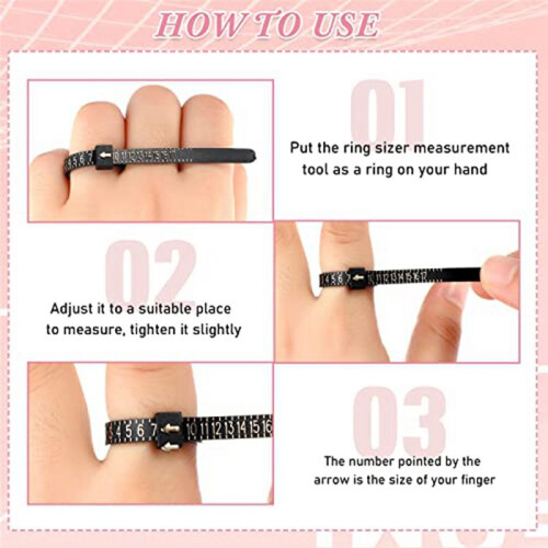 200 Pack Reusable Finger Size Gauge Measure Ring Sizer Plastic US Ring Measurement Tool White and Black 2