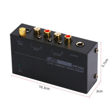 2X PP400 Ultra-Compact Phono Preamp Preamplifier with RCA Interface for Turntable Tube Amplifier Speakers EU Plug