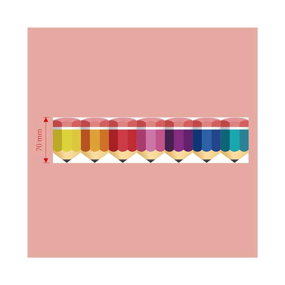 5X Bulletin Borders Stickers,Pencils Border Trim, 65.6Ft Back-To-School Decoration Borders For Board Trim Decoration 6032694946313