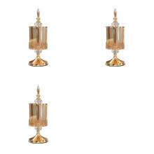 3X European Crystal Glass Storage Jar with Lid Rose Candy Jar Gold-Plated Storage Decorative Ornaments S