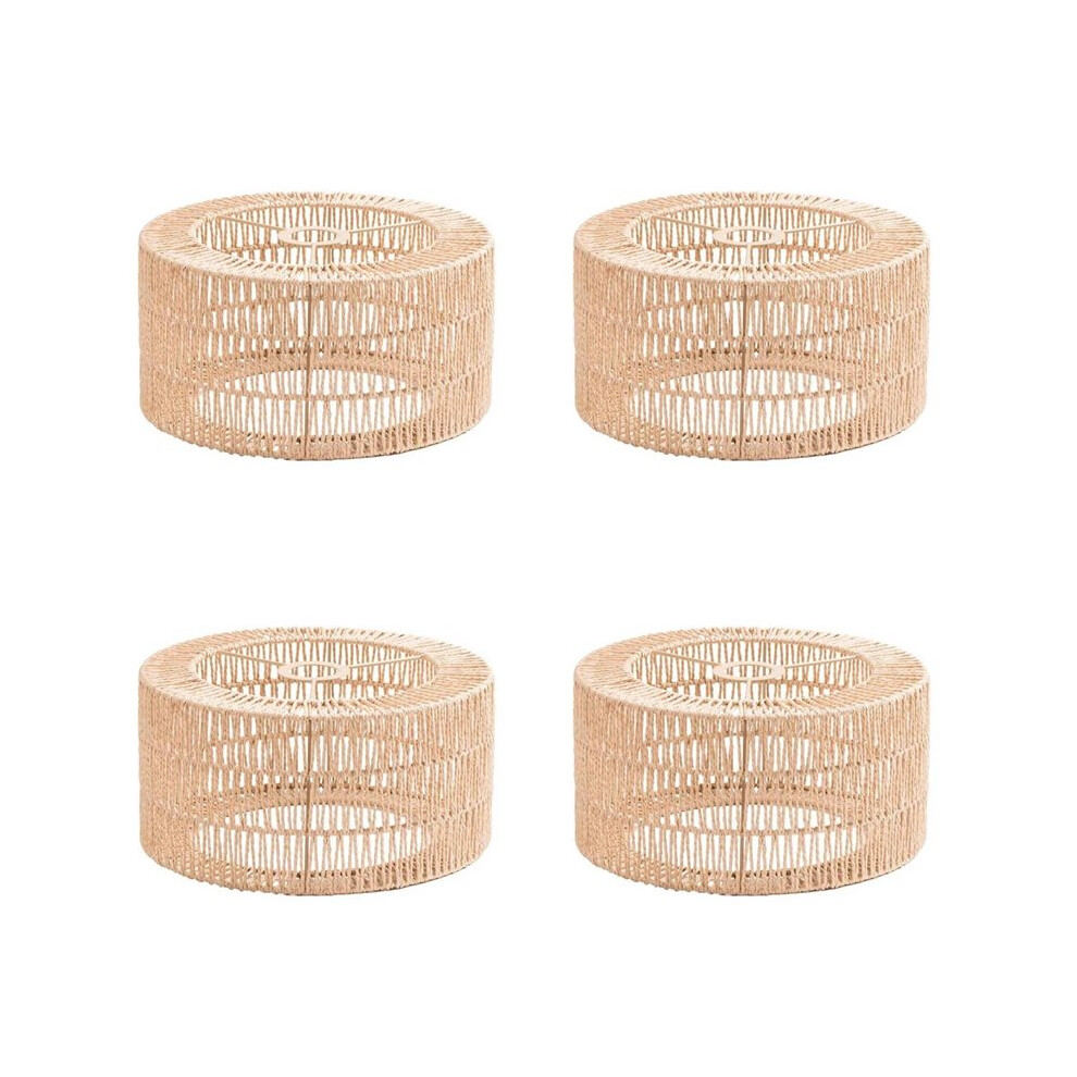4X Paper Rope Lampshade Ceiling Light Shade Boho Chandelier Shade Bulb Guard For Restaurant Cafe Living Room 22X11cm 6031758878577