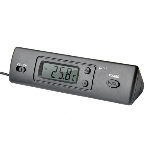 5X -1 Car Thermometer LCD Display C/F Clock Temperature Sensor Controller Indoor Outdoor Thermostat with Probe 2