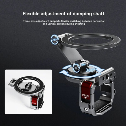 Magnetic Adapter with Fill Light for  Pocket 3 Teleprompter Mount Base Camera Live Streaming Bracket Expansion Frame 2