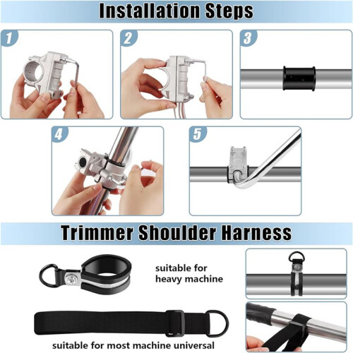 2X Weed Eater Handle, String Trimmer Handle, Ergonomic Trimmer Grip Weed Eater Strap with Shoulder Strap Harness 2