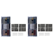2X 20-Weg Meszekeringblok 16-Circuit Zekeringhouder Zekering  SUB-Paneel met Aarde en Afdekking voor Auto-Boot-Marine-Trike-Truck