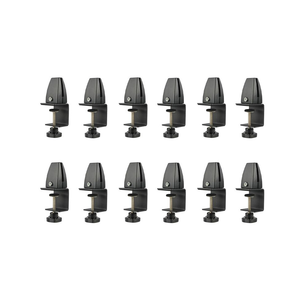 12 Pcs Office Desk Divider Clamp Privacy Screen Clip Holder Bracket Screen Baffle Clamp Partition For Table Clamp -Black 4711119994383