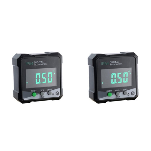 2X Digital Angle Gauge Magnetic Base Level Box Angle Finder Protractor Angle Measuring Instrument DLW30-GRD