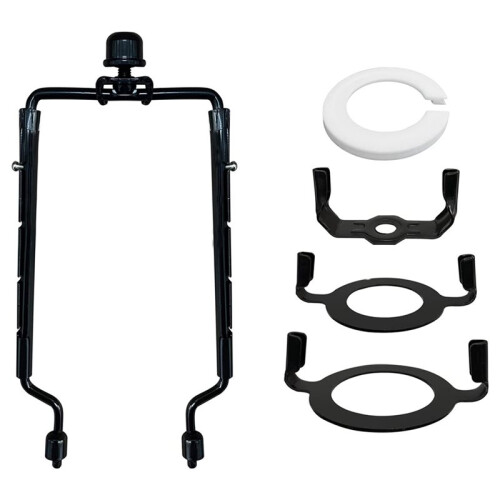 3X Suporte de Harpa de Abajur de 7 Polegadas Kit de Harpa de Lâmpada Ajustável E14, E26, E27 Adaptador de Base de Luz Preto Quadro de Chifre Suporte 1