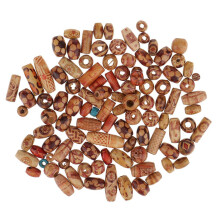 Perles décoratives en bois, idéales pour les loisirs créatifs, motifs africains assortis, peintes de motifs complexes, parfaites pour le macramé