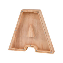Tirelire personnalisée avec lettres pour enfants, tirelire en bois écologique, jouet éducatif Montessori fonctionnel.