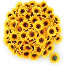 Têtes de tournesol artificielles intemporelles, fleurs en tissu de soie pour des créations DIY durables et une décoration automnale et de