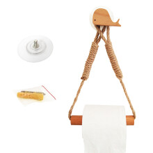 Porte-accessoires de toilette en corde de jute naturelle avec cadre en bois, organisateur multifonctionnel pour salles de bains, cuisines et plus