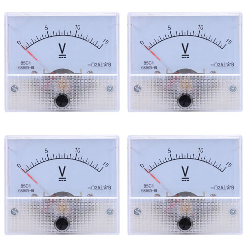 4X Zeigertyp  Voltmeter, 85C1  0-15V Mechanisches Analogspannungs Panel Messgerät