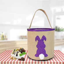 Panier de Pâques personnalisable avec lapin, sac en toile en forme de lapin pour enfants, panier décoratif à queue touffue, sac de Pâques