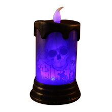 Boule à neige d'Halloween avec bougies sans flamme à piles, tourbillons d'eau pailletés, décoration créative et minuterie de 6 heures.