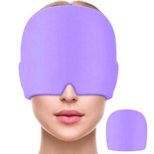 Kältekompressionsmütze zur Linderung von Migräne, einfach anzuwendende Eis-Kopfbandage mit flexiblem Gel-Einsatz, wiederverwendbare