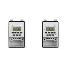 2X Automatische Digitale Tijdschakelrelais Programmeerbare Timercontroller met Waterdichte Buitenbox 220V