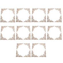 40Pcs/Set Wood Carved Corner Onlay Applique Unpainted Frame Cupboard Cabinet Decal for Home Furniture Decoration 15cm