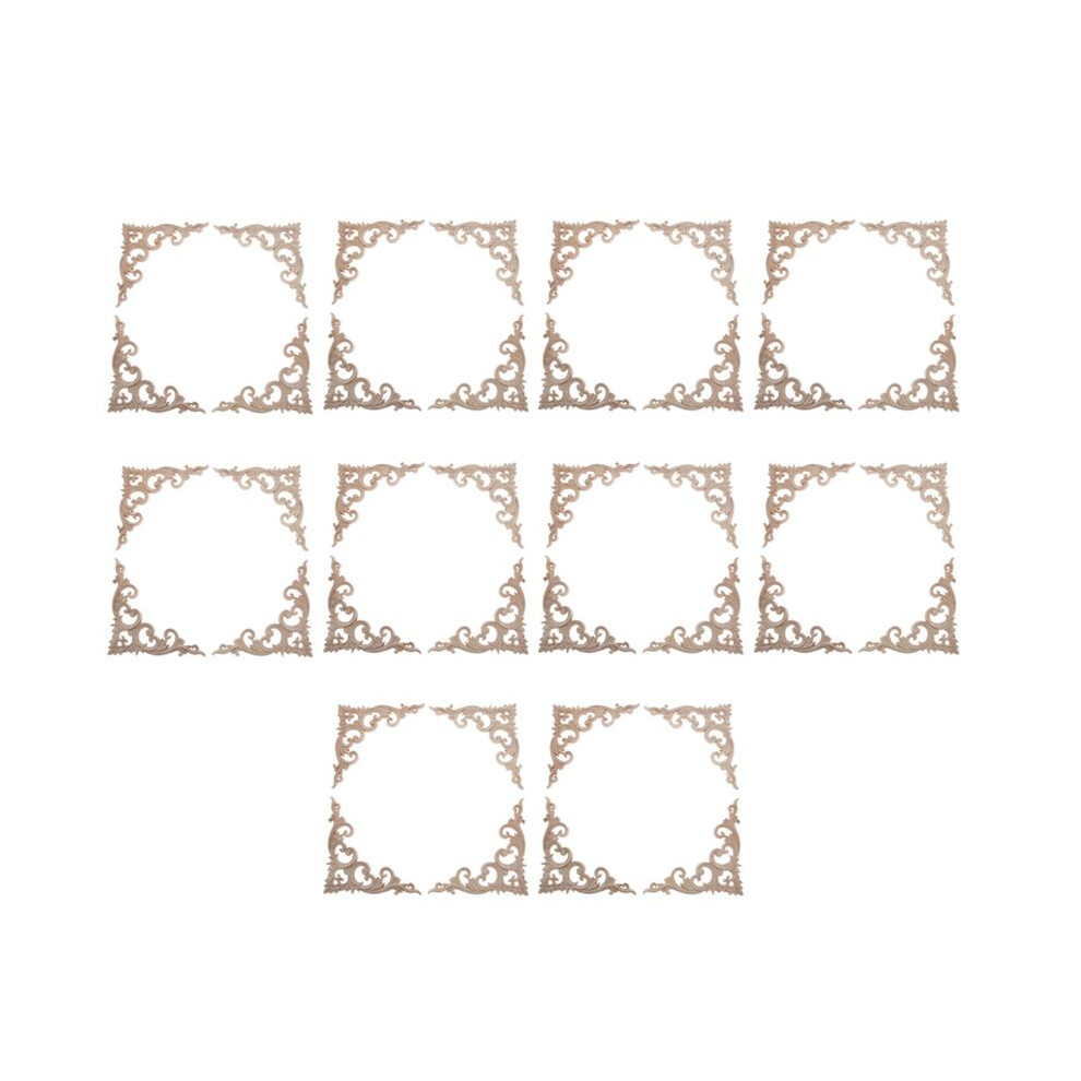 40Pcs/Set Wood Carved Corner Onlay Applique Unpainted Frame Cupboard Cabinet Decal For Home Furniture Decoration 15Cm 6033507453882