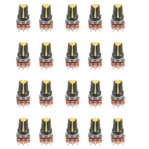 20 Piece 100K Ohm 3 Terminals Linear Taper Rotary Audio B Type Potentiometer Pot