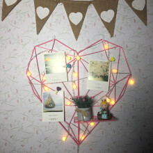 DIY wandorganizer in hartvorm, aanpasbaar fotodisplaybord, stevig ijzeren frame voor een lange levensduur, corrosiebestendige oppervlaktebehandeling,