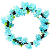 Guirlande de fleurs artificielles en soie pour décoration de mariage, tiges en plastique écologique, fleurs réalistes, feuilles vertes, longue