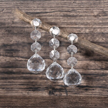 Ornements élégants en cristal acrylique transparent pour la décoration de fêtes et de mariages, cristaux suspendus avec anneaux chromés, idéaux