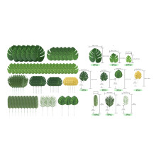 Feuilles de Monstera en tissu réutilisables, pour une ambiance tropicale à faire soi-même avec un motif de feuilles naturelles, idéal pour une