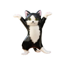 Figurine de chat en résine avec plateaux, porte-stylo, support à lunettes et tablette au design kawaii amusant, disponible en couleurs vives :